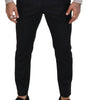 Dolce & Gabbana Black Wool Striped Chino Pants