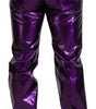 Dolce & Gabbana Purple Shining Men Casual Pants