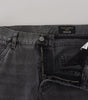 Dolce & Gabbana Gray Cotton Checkered Leg Men Denim Jeans