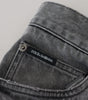 Dolce & Gabbana Gray Cotton Checkered Leg Men Denim Jeans
