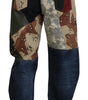 Dolce & Gabbana Multicolor Silk Patchwork Men Denim Jeans
