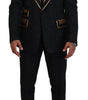 Costume 3 pièces slim noir et or élégant Dolce & Gabbana