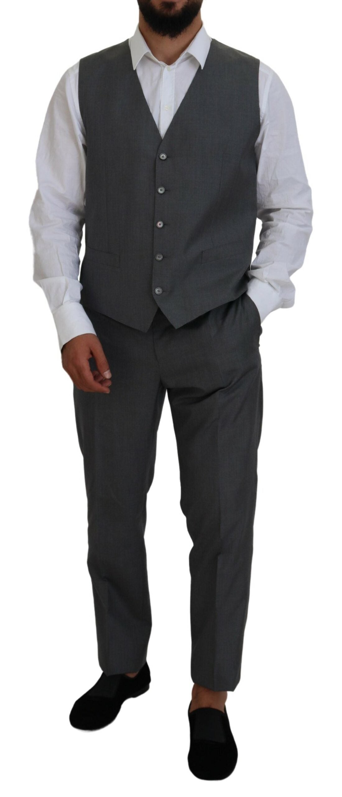 Costume trois pièces slim fit Dolce & Gabbana Sleek Silver Martini