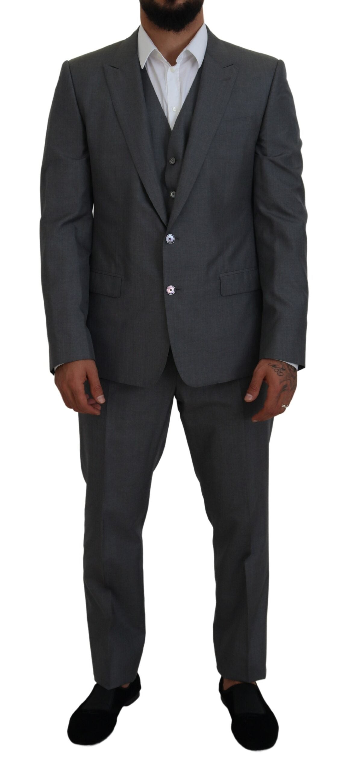 Costume trois pièces slim fit Dolce & Gabbana Sleek Silver Martini