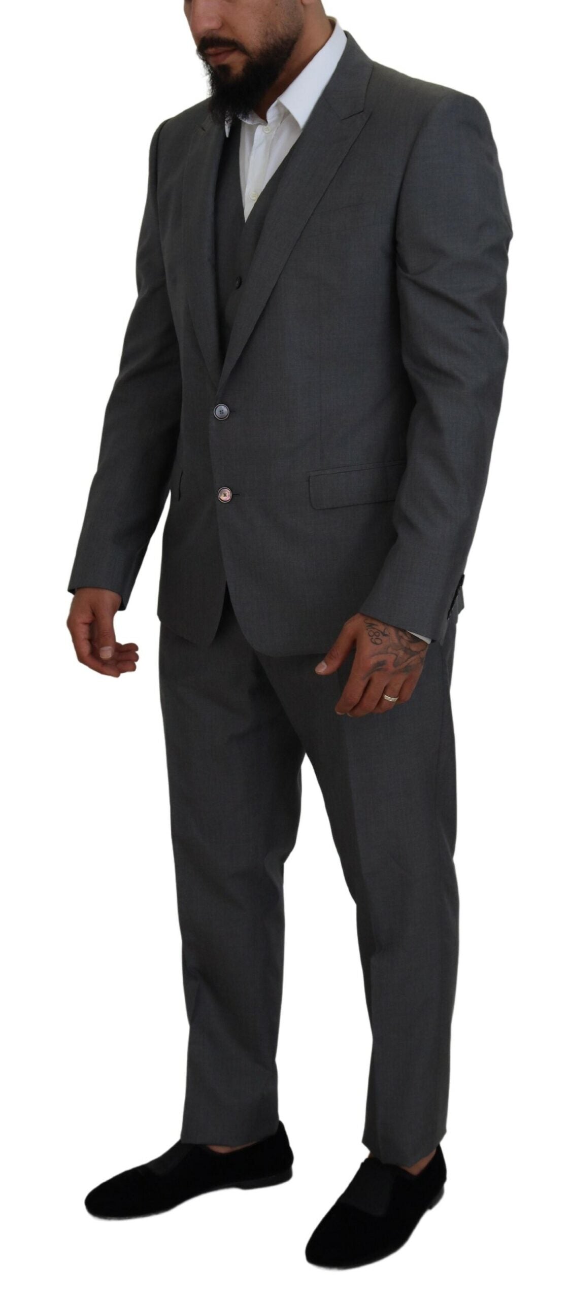 Costume trois pièces slim fit Dolce & Gabbana Sleek Silver Martini