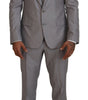 Dolce & Gabbana Silver Wool Silk 3 Piece Slim Fit Suit