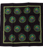 Dolce & Gabbana Black Peacock Feather DG Printed Square Handkerchief Scarf