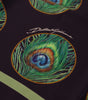 Dolce & Gabbana Black Peacock Feather DG Printed Square Handkerchief Scarf