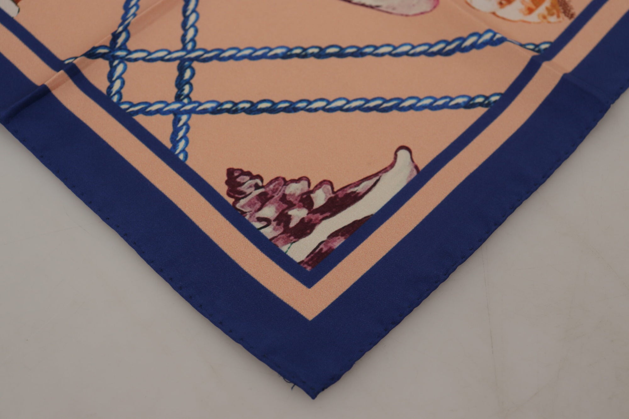Dolce & Gabbana Silk Seashells Printed Square Handkerchief Scarf