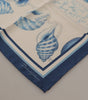 Dolce & Gabbana White Blue Shells Print Square Handkerchief Scarf