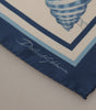 Dolce & Gabbana White Blue Shells Print Square Handkerchief Scarf