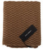 Dolce & Gabbana Dark Brown Wrap Shawl Knitted Camel Scarf