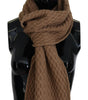 Dolce & Gabbana Dark Brown Wrap Shawl Knitted Camel Scarf