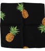 Dolce & Gabbana Black Pineapple Printed Square Handkerchief  Scarf