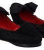 Dolce & Gabbana Black Suede Flat Slip On Ballet Shoes
