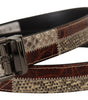 Dolce & Gabbana Multicolor Exotic Leather Patchwork Metal Belt