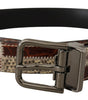Dolce & Gabbana Multicolor Exotic Leather Patchwork Metal Belt