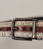Dolce & Gabbana Multicolor Exotic Leather Patchwork Metal Belt