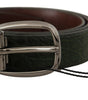 Dolce & Gabbana Green Exotic Leather Silver Buckle Belt