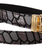 Dolce & Gabbana Multicolor Patchwork Leather Gold Jaquard Belt