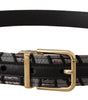 Dolce & Gabbana Multicolor Patchwork Leather Gold Jaquard Belt