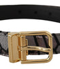 Dolce & Gabbana Multicolor Patchwork Leather Gold Jaquard Belt