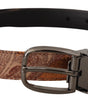 Dolce & Gabbana Multicolor Embossed Leather Black Metal Buckle Belt