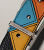 Dolce & Gabbana Multicolor Leather Silver Tone Logo Buckle Belt