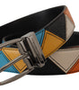 Dolce & Gabbana Multicolor Leather Silver Tone Logo Buckle Belt