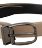 Dolce & Gabbana Beige Vitello Beige Tone Logo Metal Buckle Belt