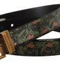 Dolce & Gabbana Multicolor Leather Vernice Pavone Bronze Metal Belt