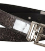 Dolce & Gabbana Black Goccia Glitter Patent Leather Buckle Vernice Belt