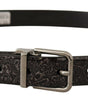 Dolce & Gabbana Black Goccia Glitter Patent Leather Buckle Vernice Belt