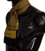 Dolce & Gabbana Yellow Patterned Silk Neck Wrap Fringe Scarf