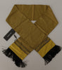 Dolce & Gabbana Yellow Patterned Silk Neck Wrap Fringe Scarf