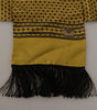 Dolce & Gabbana Yellow Patterned Silk Neck Wrap Fringe Scarf