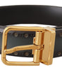 Dolce & Gabbana Green Perforated Leather Brass Metal Belt