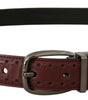 Dolce & Gabbana Brown Perforated Leather Metal Buckle Belt