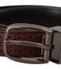 Dolce & Gabbana Brown Perforated Leather Metal Buckle Belt