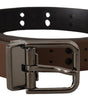Dolce & Gabbana Dark Brown Perforated Leather Metal Belt