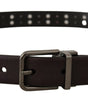 Dolce & Gabbana Burgundy Leather Perforated Metal Buckle Belt