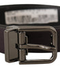 Dolce & Gabbana Burgundy Leather Perforated Metal Buckle Belt