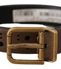 Dolce & Gabbana Brown Leather Perforated Crown Belt