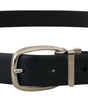 Dolce & Gabbana Black Leather Formal Silver Metal Buckle Belt