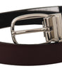 Dolce & Gabbana Solid Brown Leather Silver Metal Belt