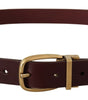 Dolce & Gabbana Brown Leather Classic Gold Metal Buckle Belt