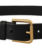Dolce & Gabbana Brown Classic Leather Gold Metal Buckle Belt