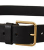 Dolce & Gabbana Brown Gold Metal Logo Buckle Calf Leather Belt