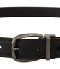 Dolce & Gabbana Black Leather Metal Logo Buckle Belt