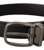 Dolce & Gabbana Black Leather Metal Logo Buckle Belt